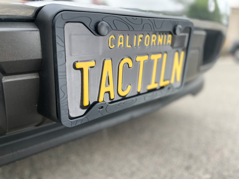 SILICONE TOPOGRAPHY LICENSE PLATE FRAME - ANTI-RATTLE, ANTI-SCRATCH
