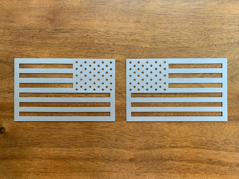 American Flag Magnets - Metallic Grey