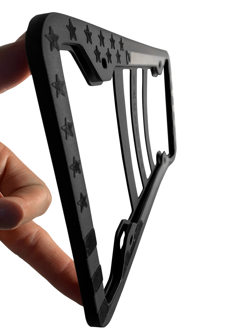 We The People Thin Blue Line American Flag License Plate, Frame And Key