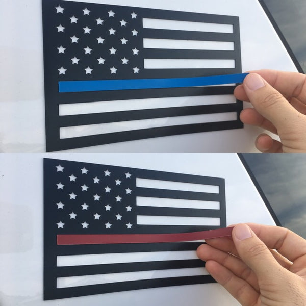 Thin blue line thin red line magnet
