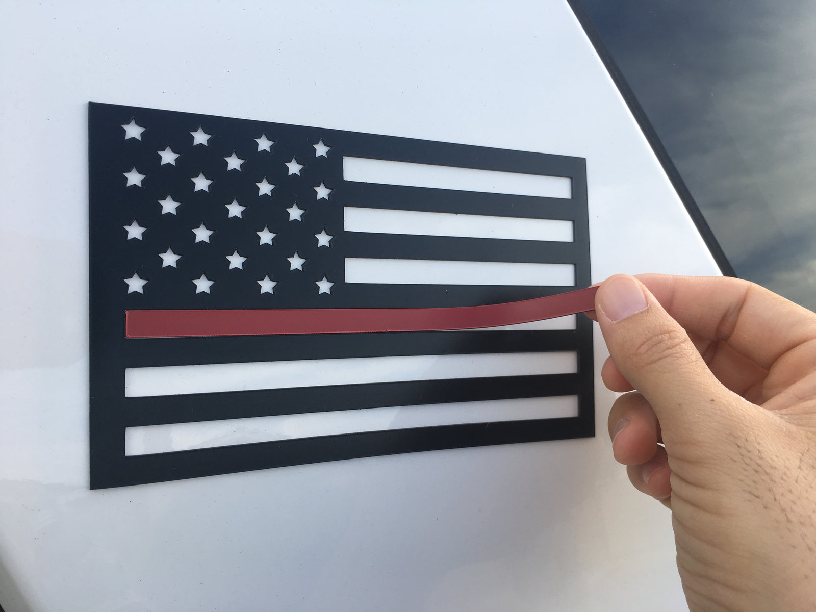 Thin Blue/Red Line American Flag Vinyl Decal – Police & Firefighter Tribute (5x3)